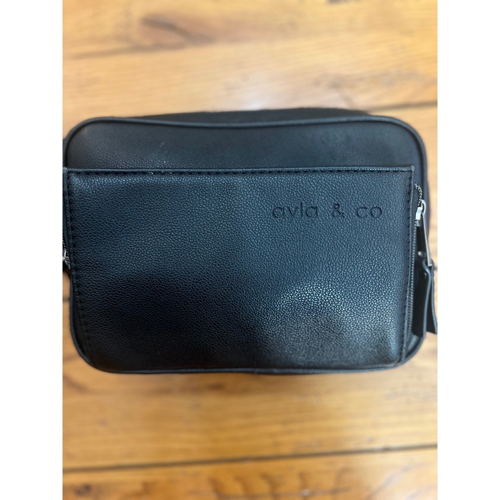 Ayla & Co Black Vegan Leather Fanny Pack Waist Bag with Adjustable Strap